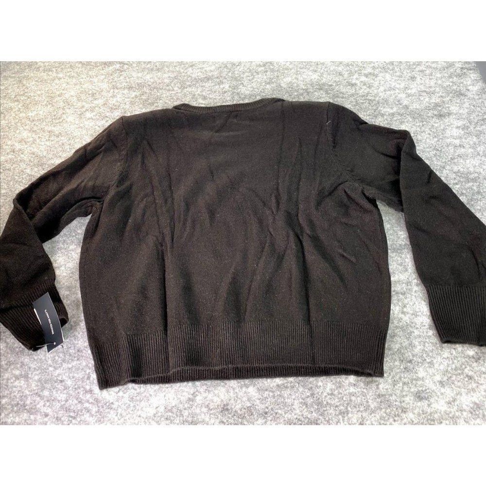 Danielle Bernstein Black Crewneck Cropped Sweater Sz 2X NEW - Picture 2 of 6
